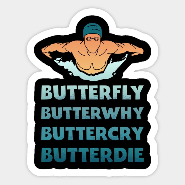 Swimmer Butterfly Quote Watersports Swim Sticker by Anassein.os